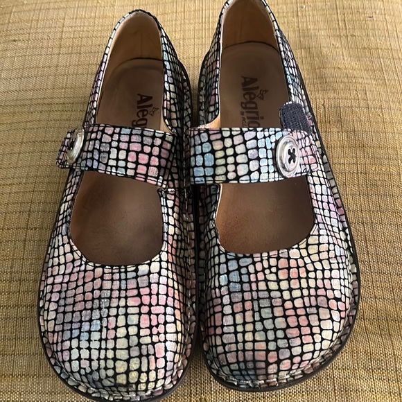 Alegria Paloma Mary Jane Clog Shoe Pastel Stone Rainbow Leather 9 comfort shoe - Picture 2 of 11